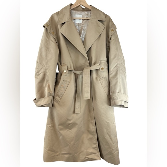 Sandro Button Gabardine Trench Coat in Beige - Picture 5 of 14